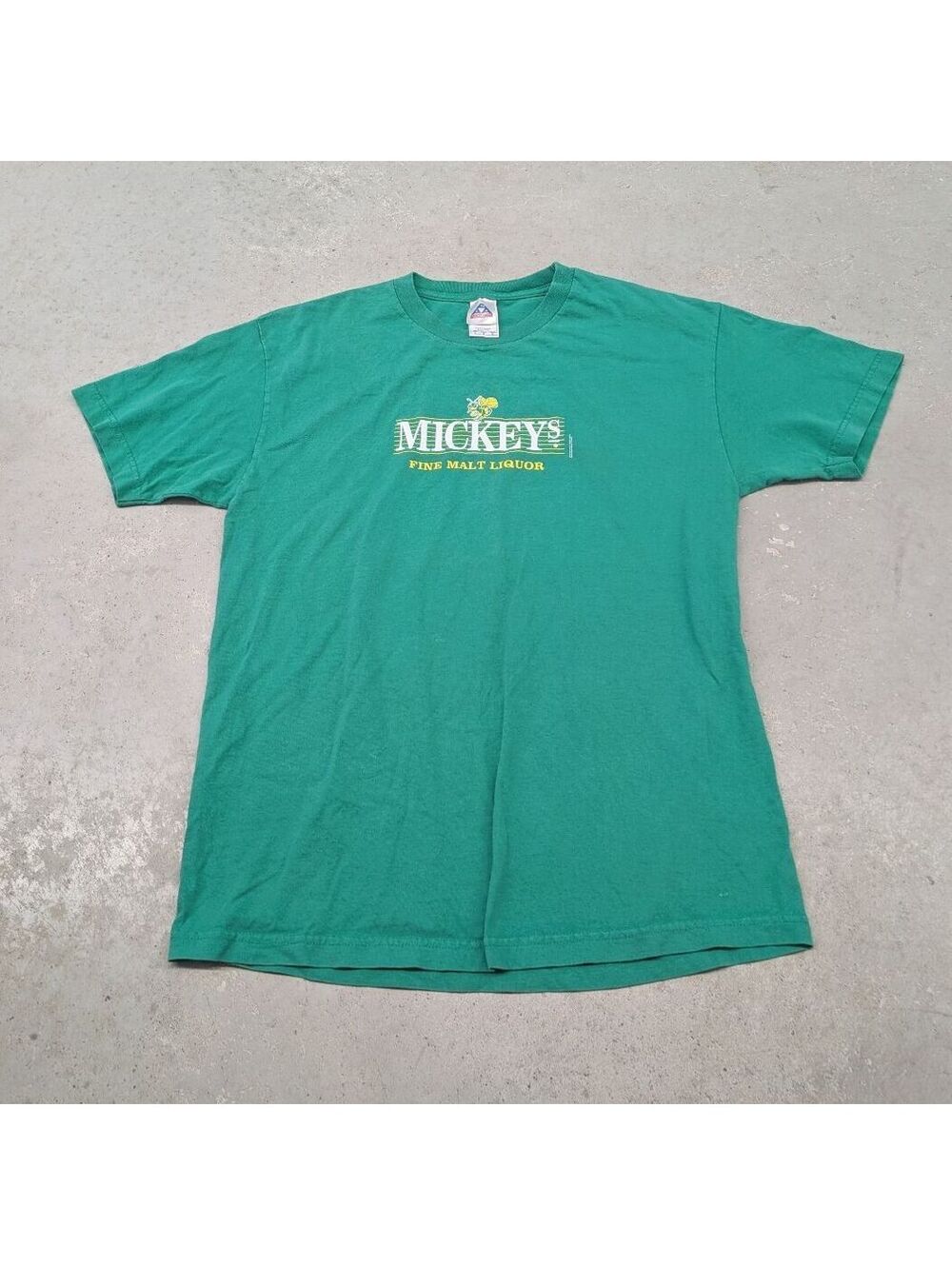 Vintage Y2K Mickey's Fine Malt Liquor Green Promo T-shirt